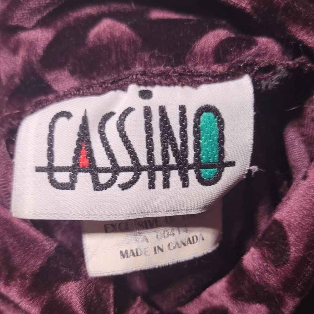 Vintage Cassino Burgundy Faux Velvet Mockneck Dress - Picture 6 of 7